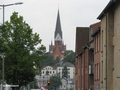 Blick durch die Neue Straße auf die St. Jürgen Kirche